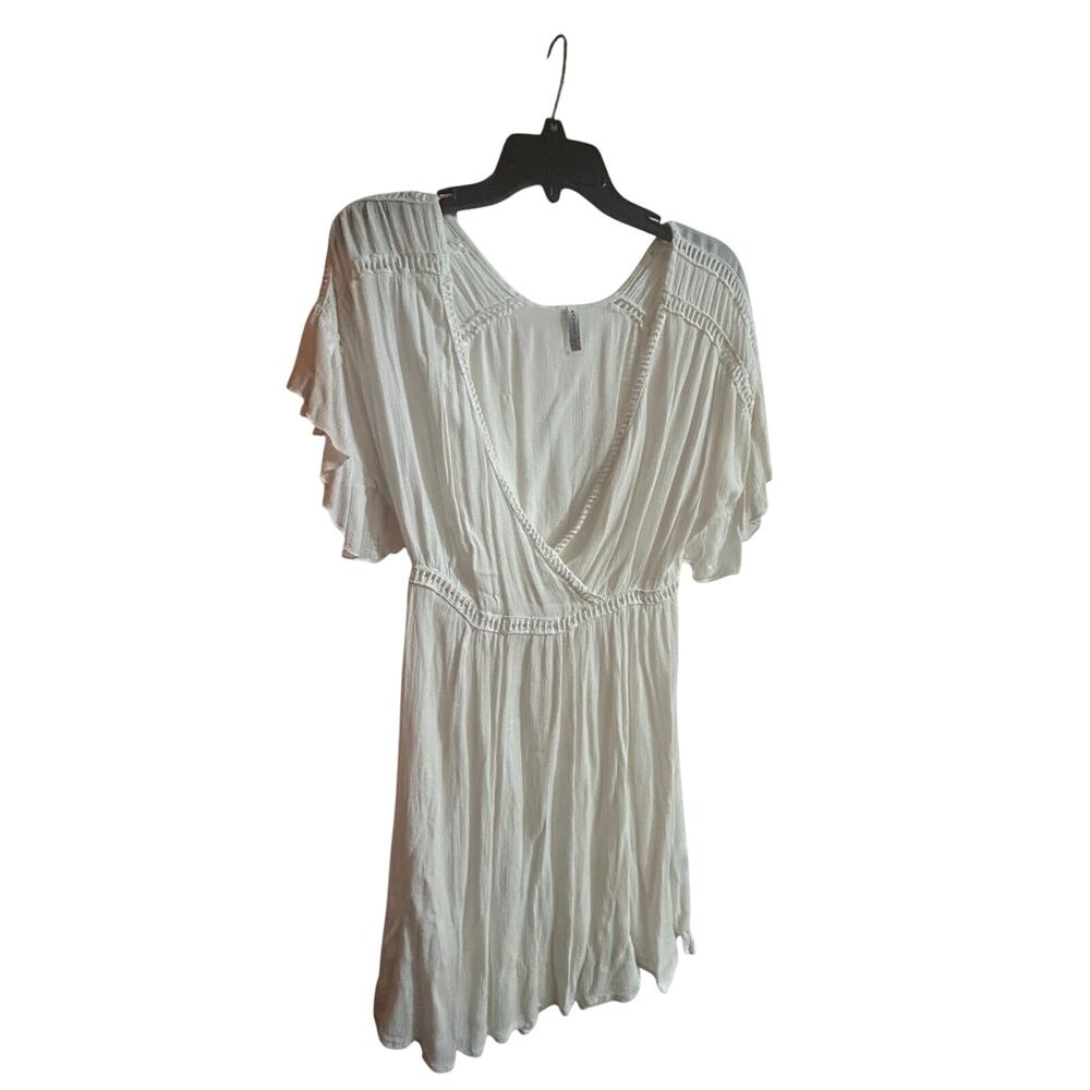 Raviya Crochet V-Shape White Dress